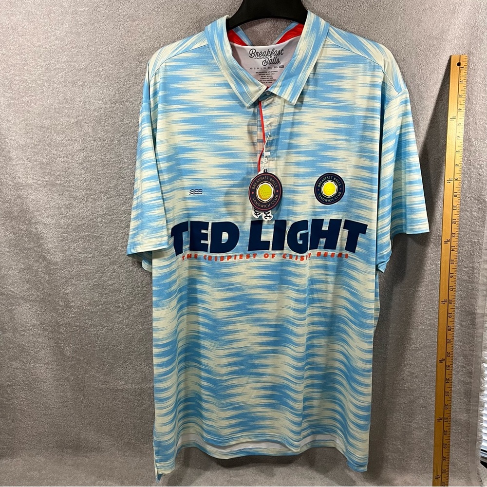 RSVLTS Ted Light Breakfast Balls Polo Shirt Mens 4XL Golf Stretch
